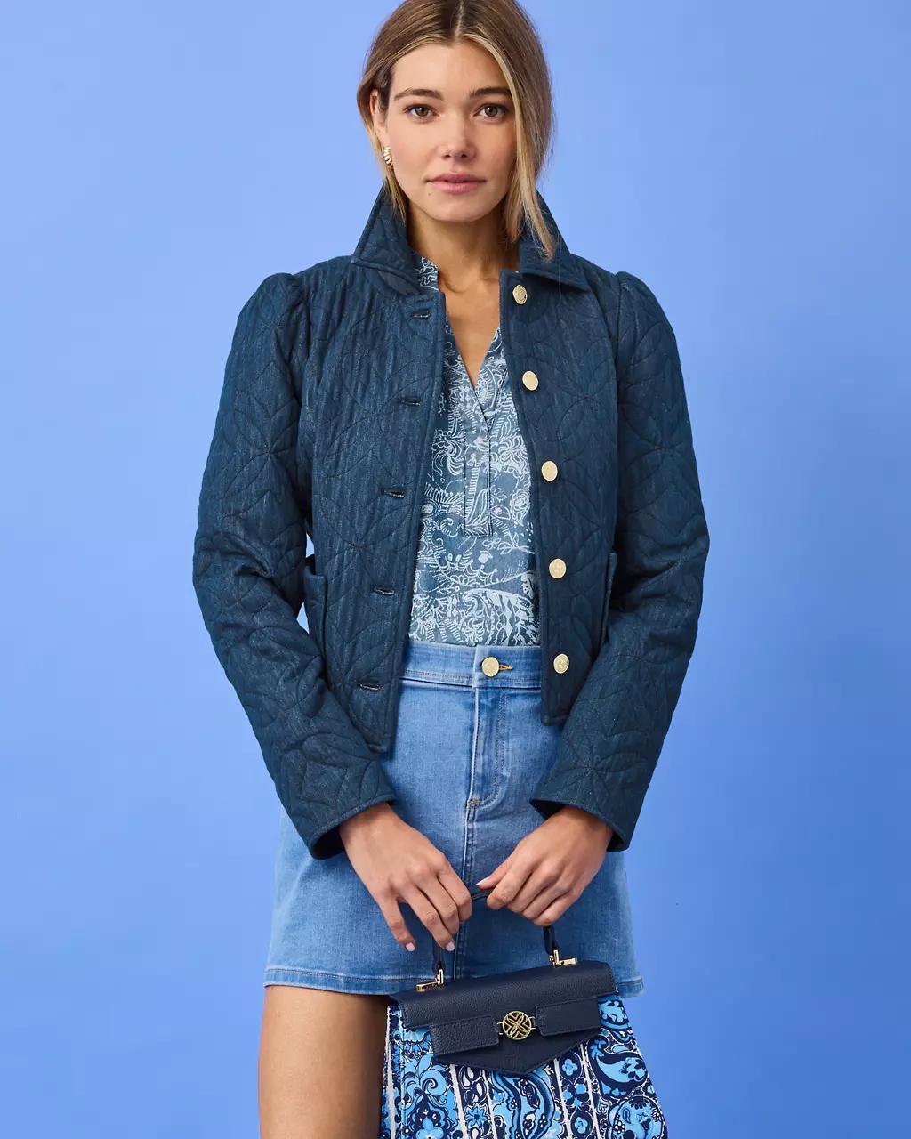 Peyser Quilted Denim Jacket - Dark Wash