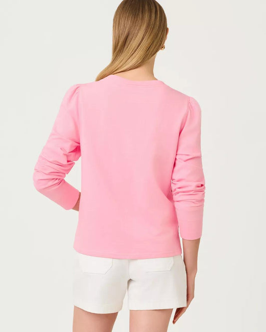 Elmaria Puff Sleeve Sweatshirt - Conch Shell Pink