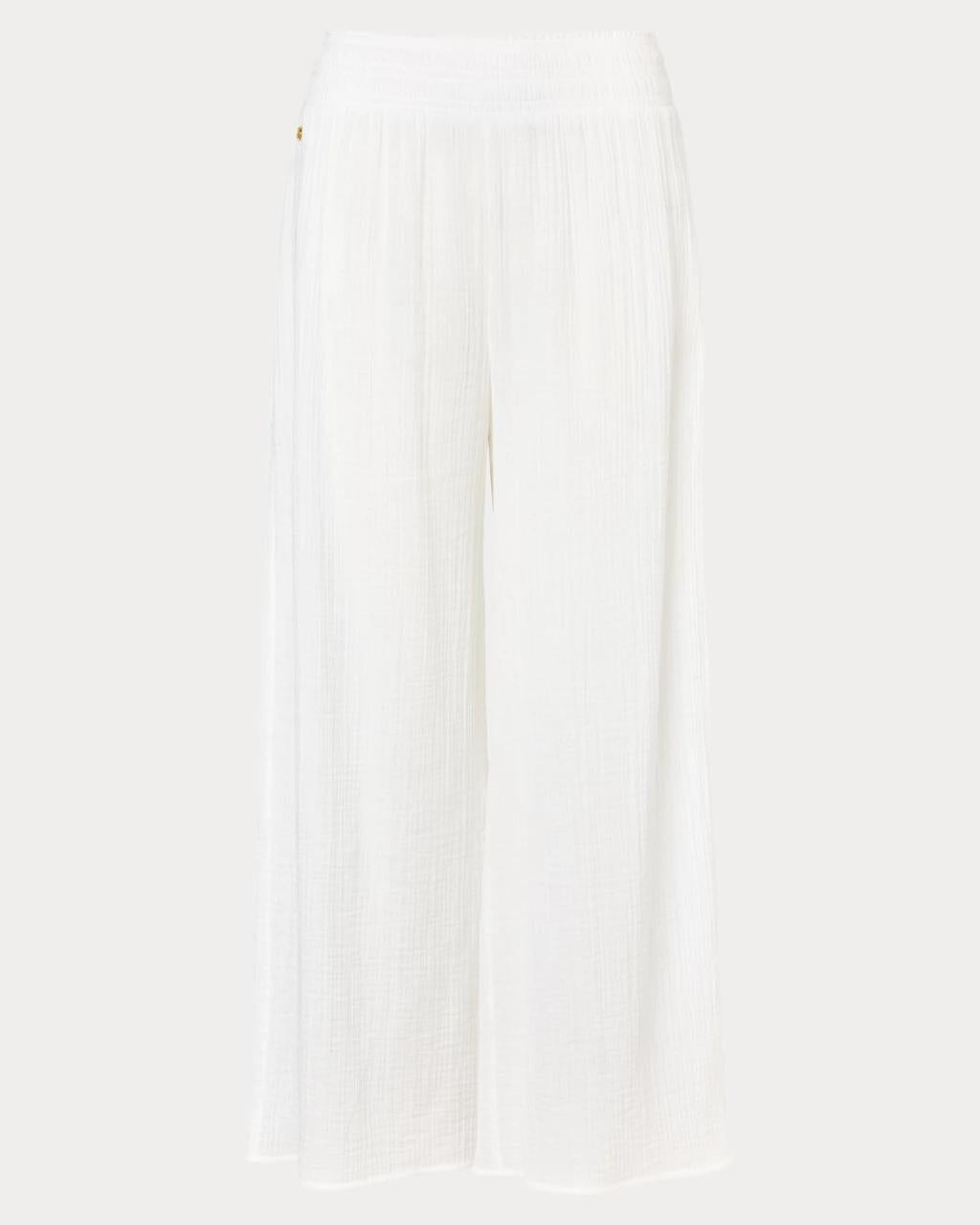 30" Enzo Cotton Cover-Up Pant - Resort White