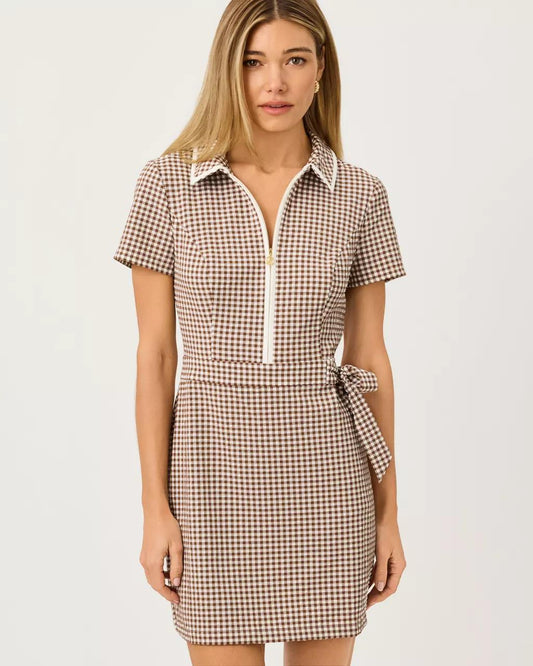 UPF 50+ Luxletic Kathy Short Sleeve Tie Dress - Coco Beach