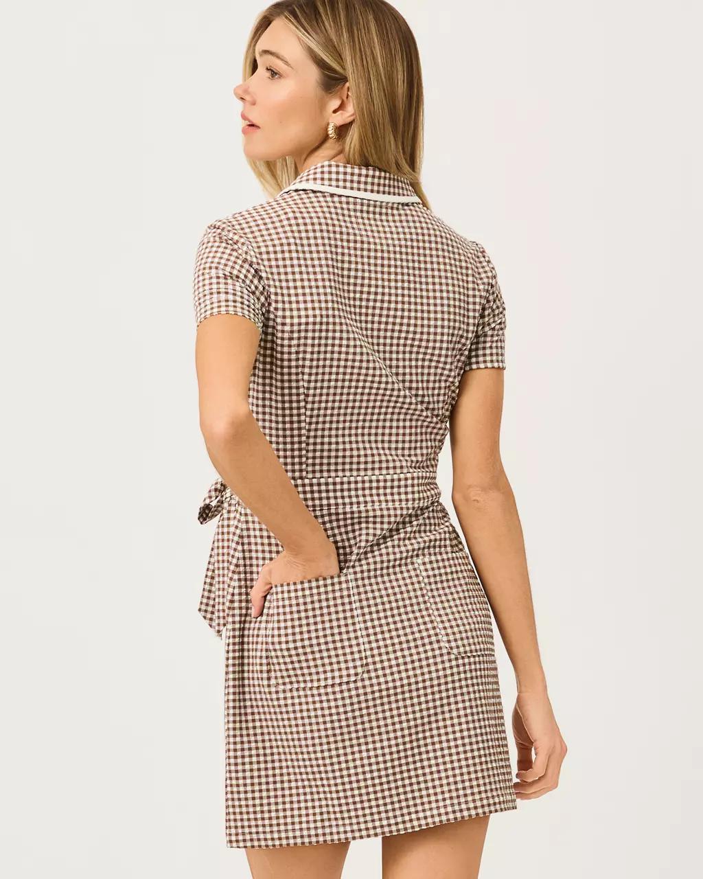 UPF 50+ Luxletic Kathy Short Sleeve Tie Dress - Coco Beach