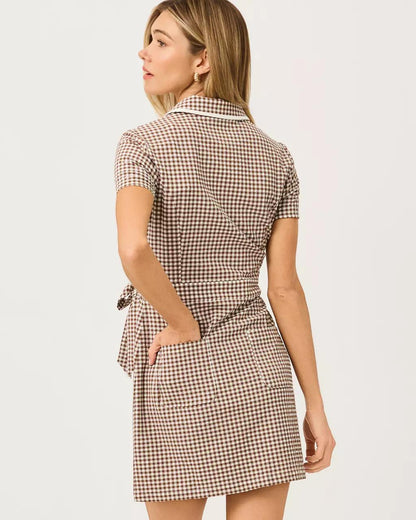 UPF 50+ Luxletic Kathy Short Sleeve Tie Dress - Coco Beach