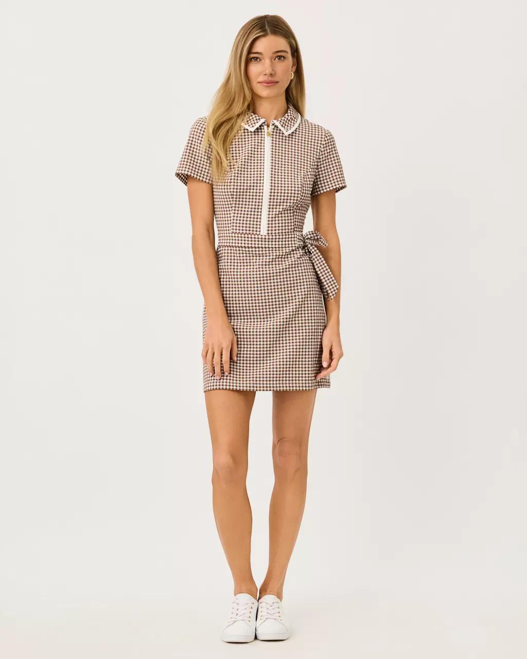 UPF 50+ Luxletic Kathy Short Sleeve Tie Dress - Coco Beach
