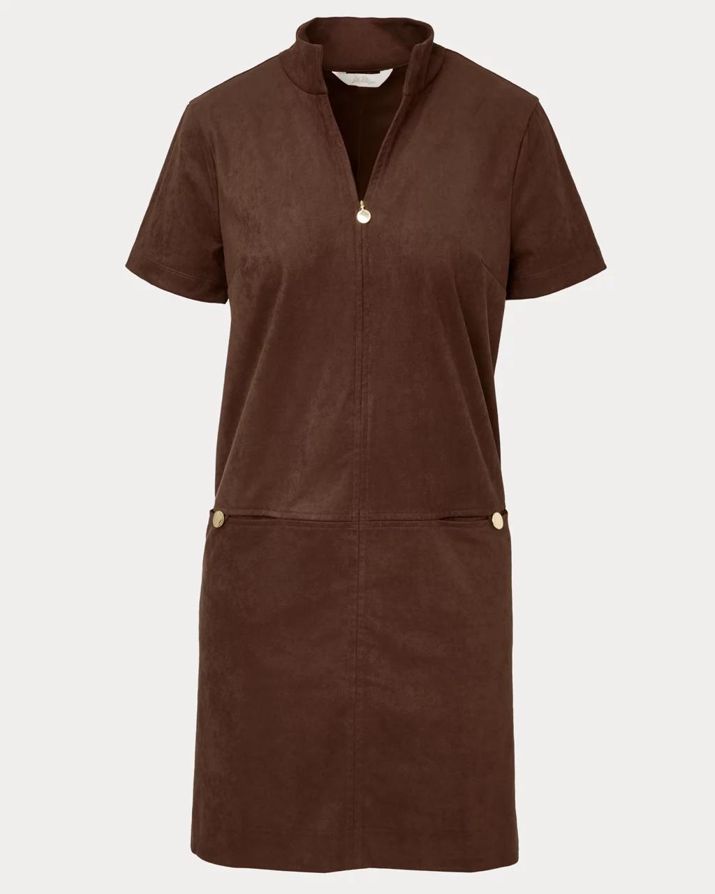 Short Sleeve Knit Microsuede Rosee Dress - Coco Beach