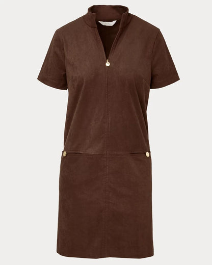 Short Sleeve Knit Microsuede Rosee Dress - Coco Beach