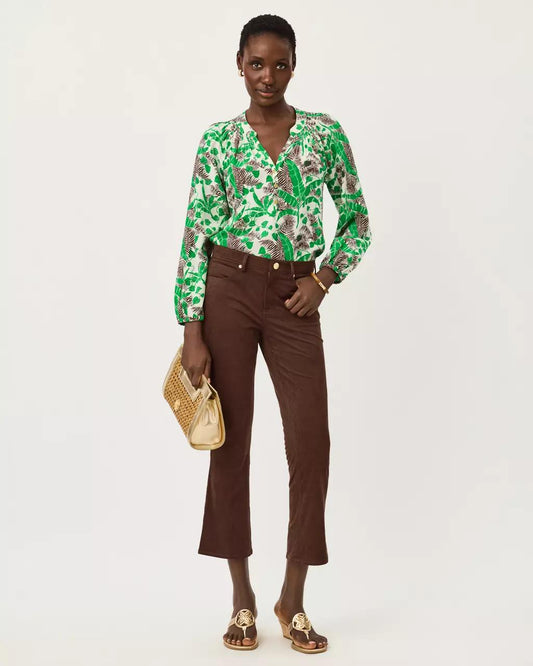 28" Annet Crop Flare Knit Microsuede Pant - Coco Beach