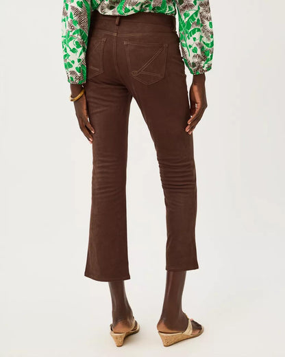 28" Annet Crop Flare Knit Microsuede Pant - Coco Beach