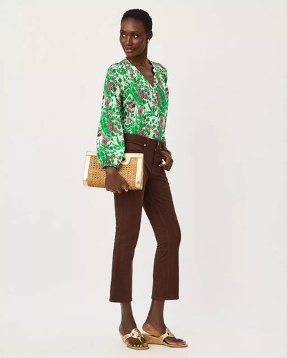 28" Annet Crop Flare Knit Microsuede Pant - Coco Beach