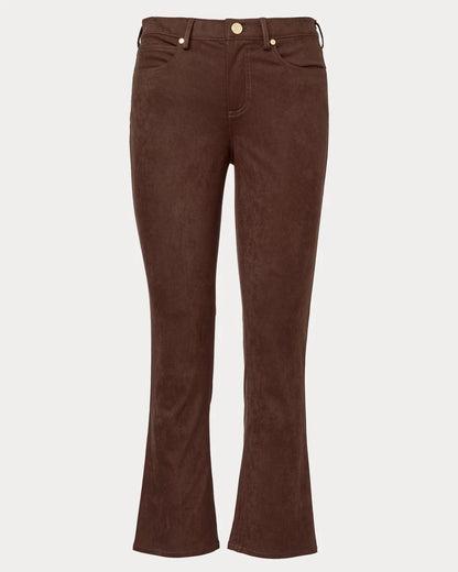 28" Annet Crop Flare Knit Microsuede Pant - Coco Beach