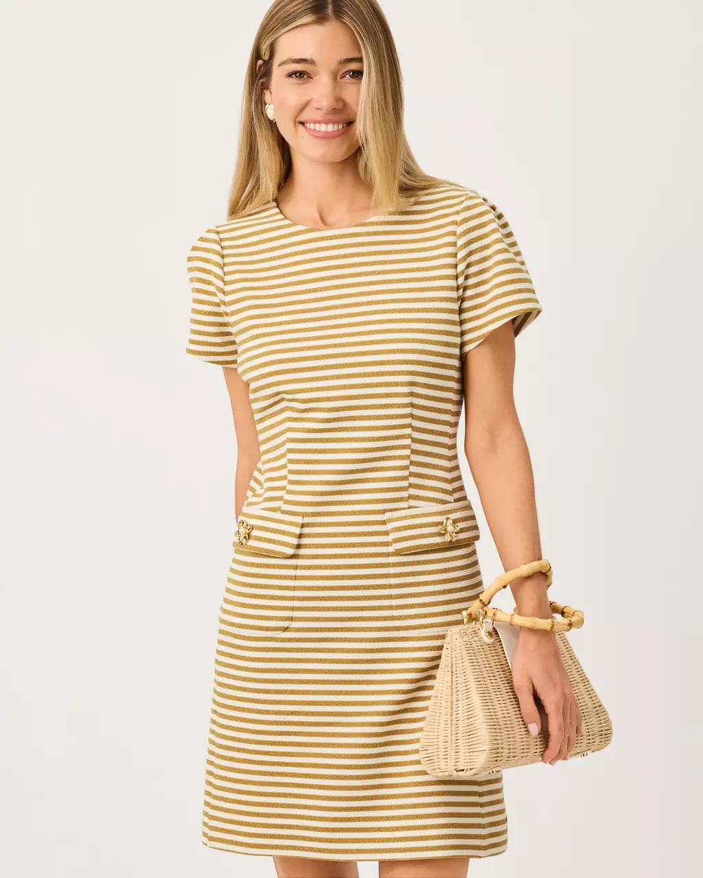 Fallon Dress - Gold Metallic