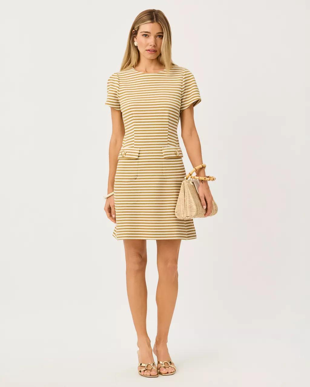 Fallon Dress - Gold Metallic