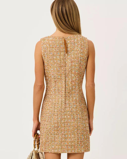Bindy Boucle Shift Romper - Iced Latte