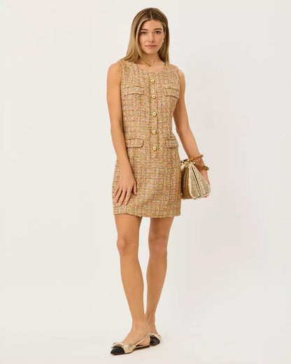 Bindy Boucle Shift Romper - Iced Latte