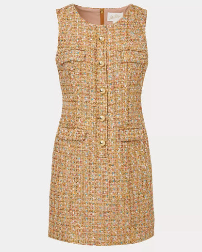 Bindy Boucle Shift Romper - Iced Latte