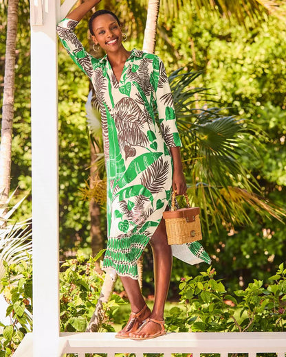 UPF 50+ Mandi Midi Dress - Vanilla Spice