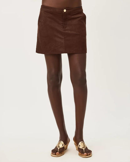 Colette Knit Microsuede Mini Skort - Coco Beach