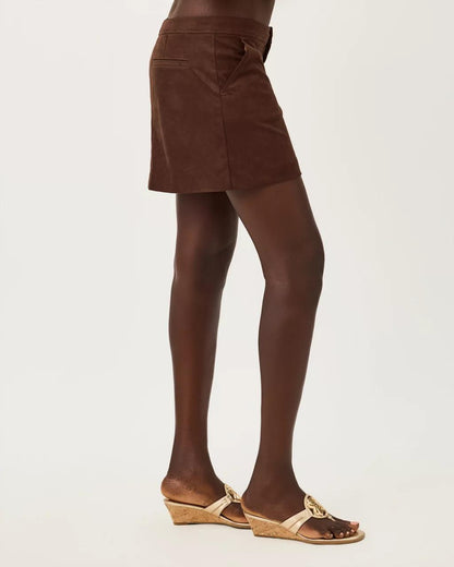 Colette Knit Microsuede Mini Skort - Coco Beach