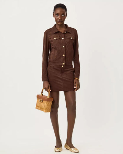 Colette Knit Microsuede Mini Skort - Coco Beach
