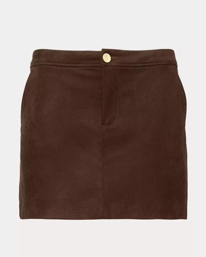 Colette Knit Microsuede Mini Skort - Coco Beach