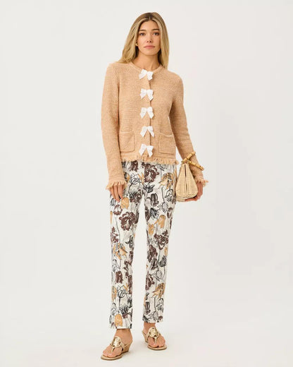 Kelso Bow Cardigan - Iced Latte Marl