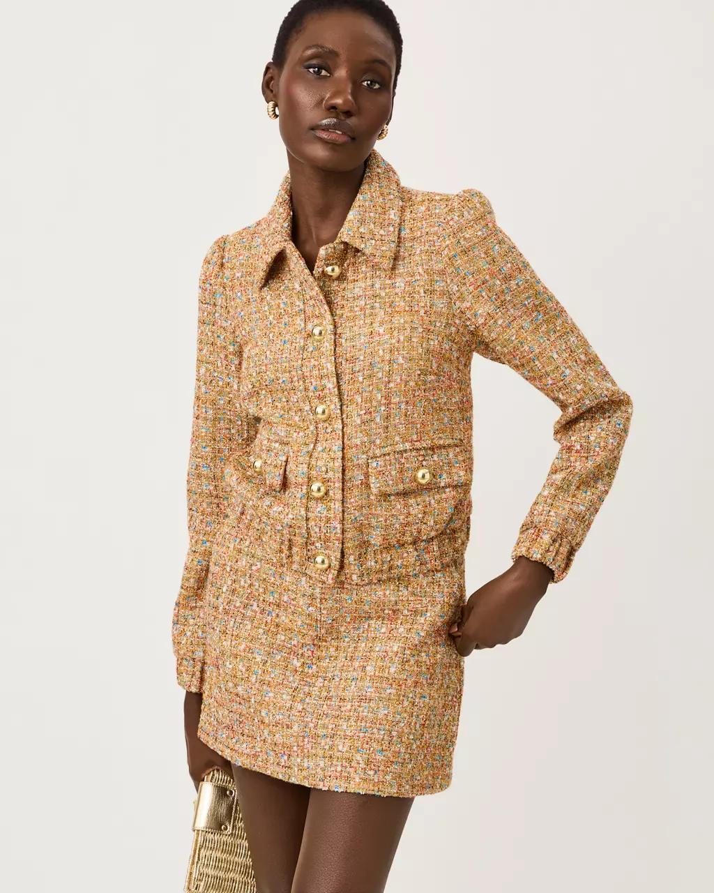 Gwynnie Boucle Jacket - Iced Latte