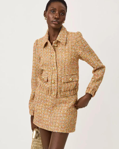 Gwynnie Boucle Jacket - Iced Latte