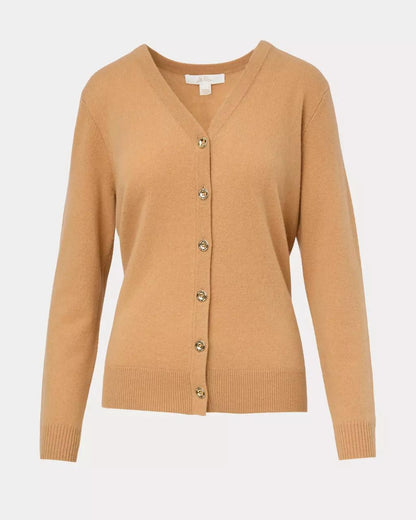 Tippery Longer Length Cashmere Cardigan - Heathered Iced Latte