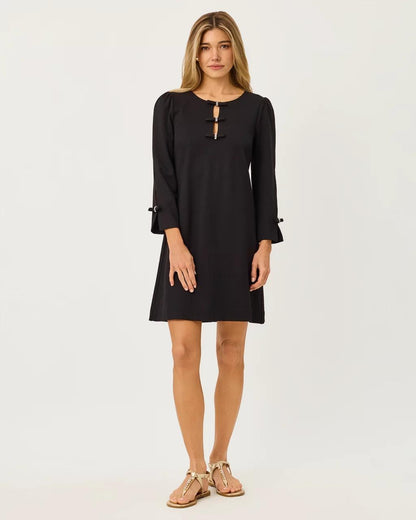 Leyland 3/4 Sleeve Shift Dress - Noir