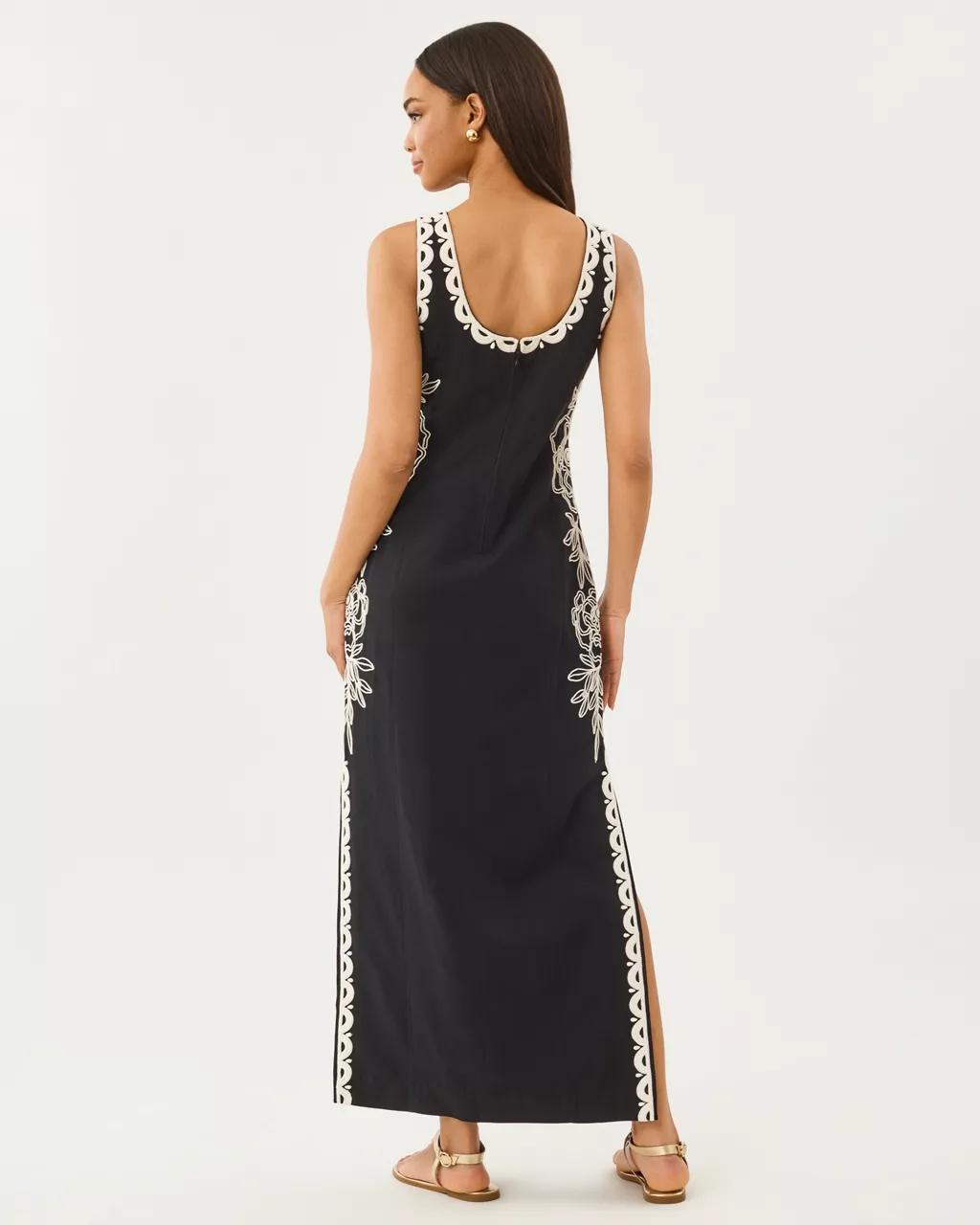 Messina Maxi Shift Dress - Noir