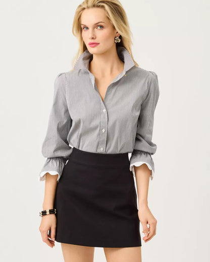 The RicRac 3/4 Sleeve Lilly Shirt - Noir