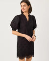 Noir Scalloped Eyelet Border Poplin