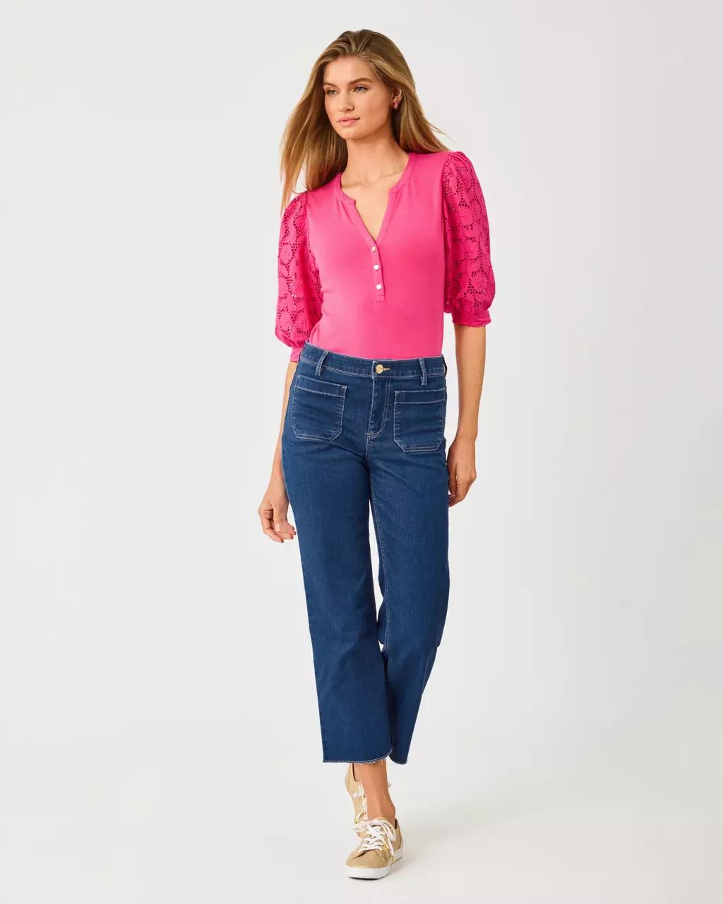 27" Harleen High Rise Crop Jean - Medium Wash