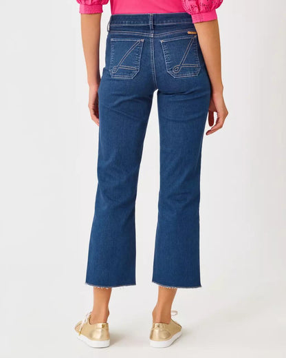 27" Harleen High Rise Crop Jean - Medium Wash