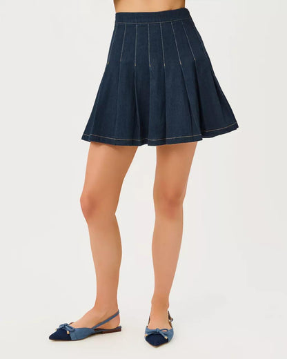 Jayci Denim Mini Skirt - Dark Wash