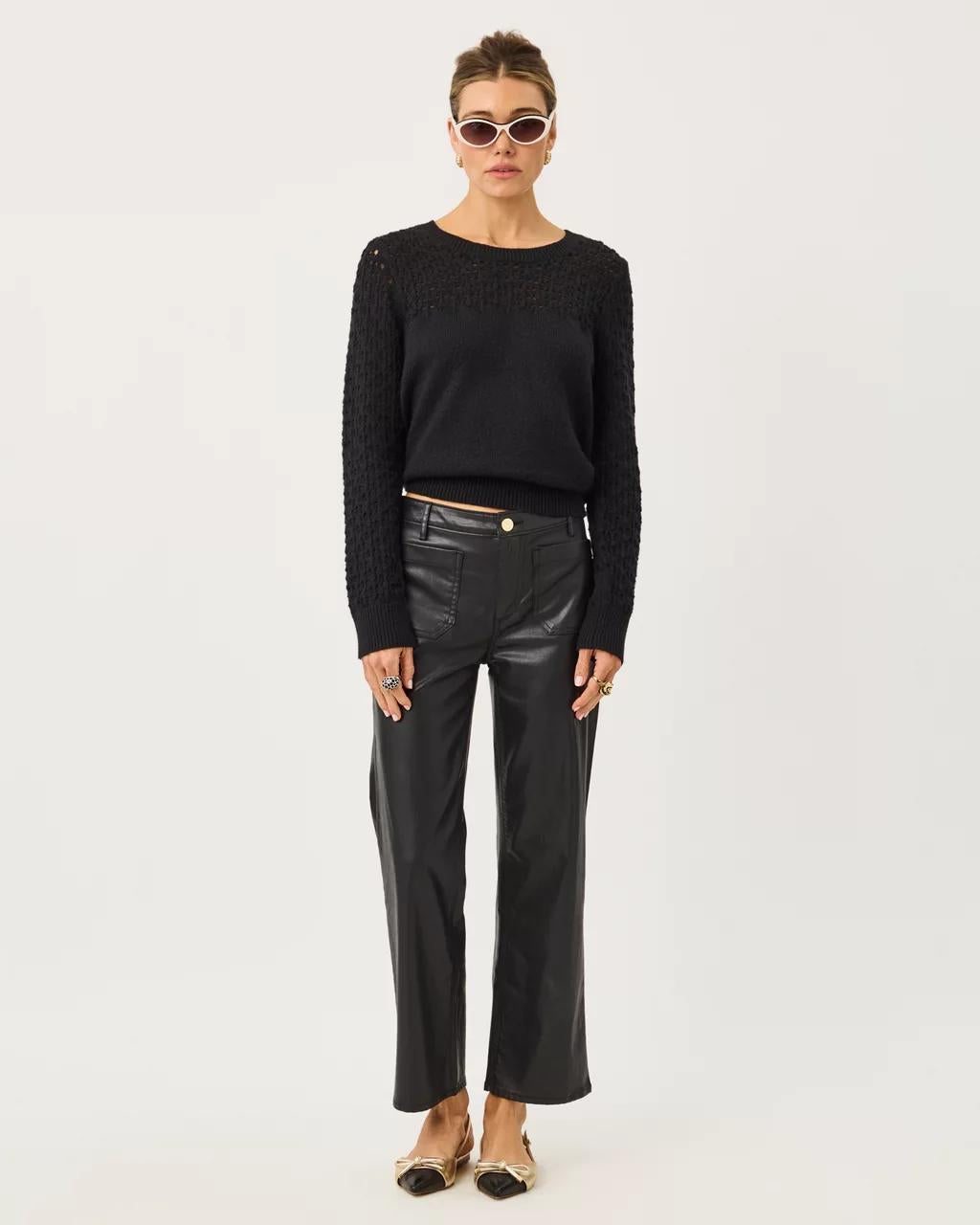 27" Harleen High Rise Coated Jean - Noir