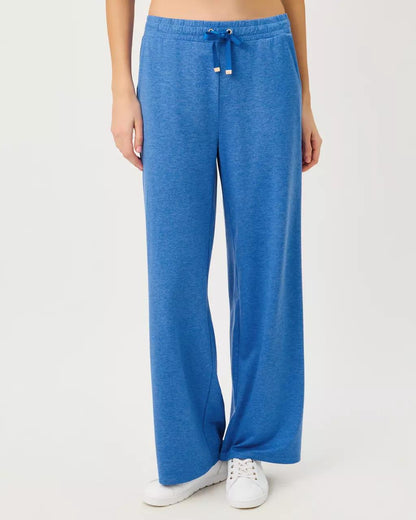 UPF 50+ Callie 30" Wide Leg Pant - Heathered Merriweather Blue