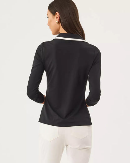 UPF 50+ Luxletic Frida Half Zip Polo - Noir
