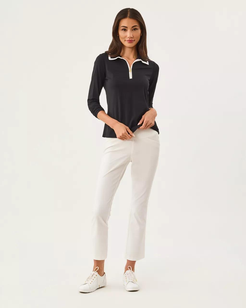 UPF 50+ Luxletic Frida Half Zip Polo - Noir