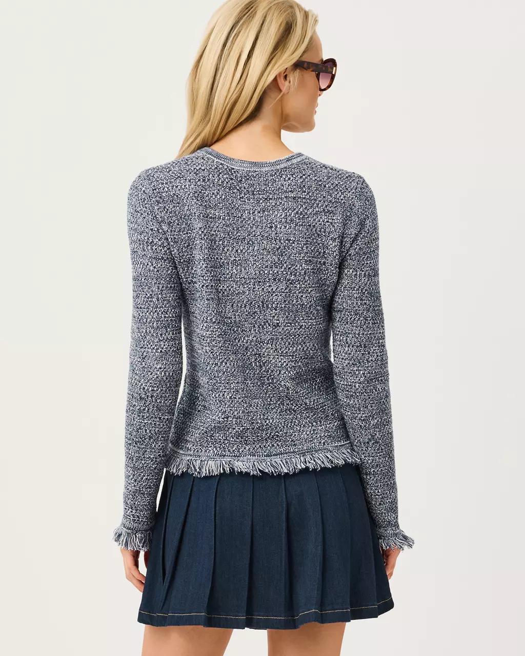 Kelso Bow Cardigan - Low Tide Navy Marl