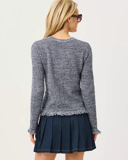 Kelso Bow Cardigan - Low Tide Navy Marl