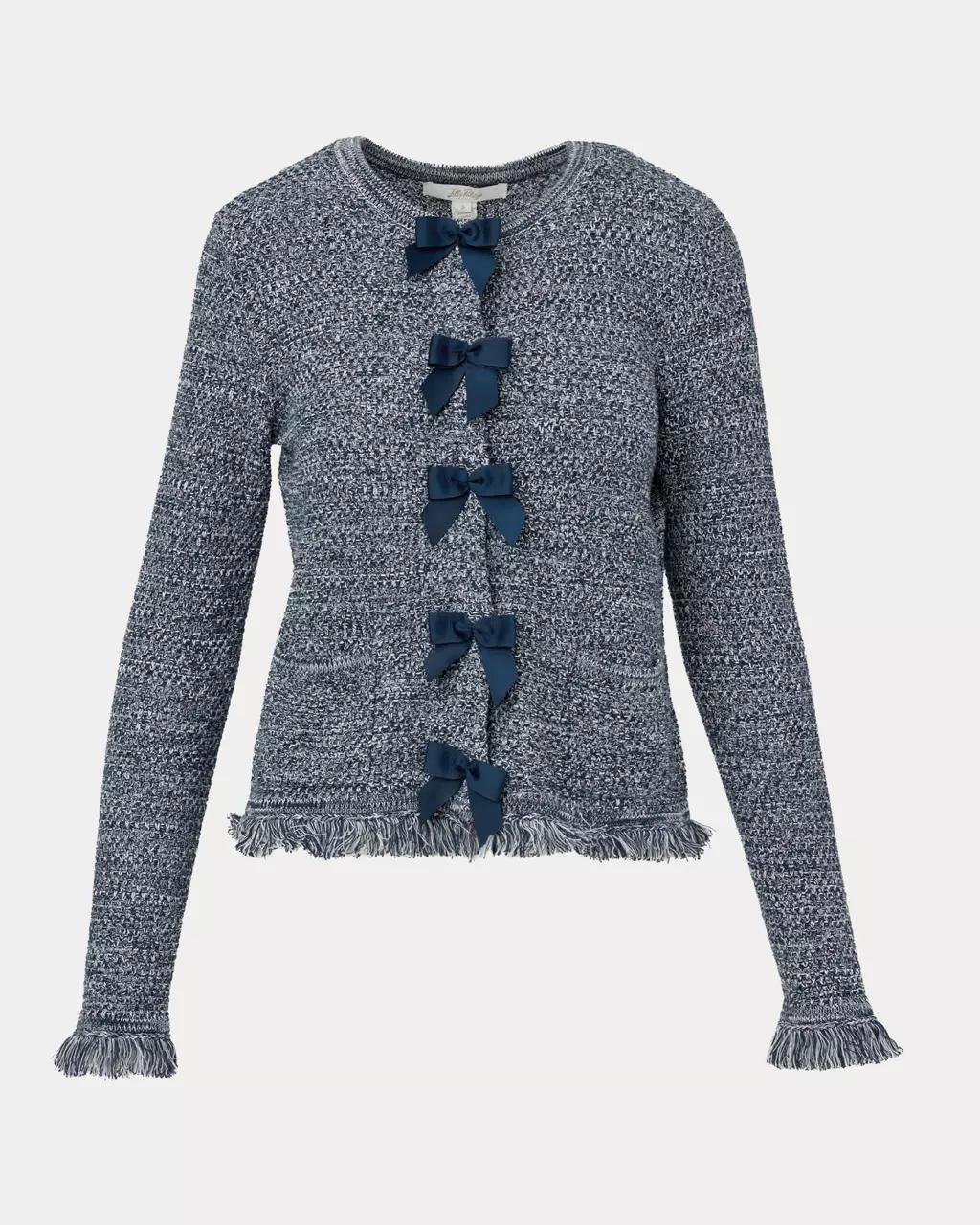 Kelso Bow Cardigan - Low Tide Navy Marl