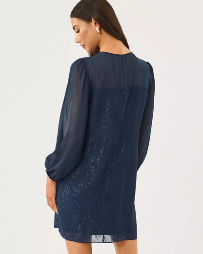 Gail Silk Dress - Low Tide Navy