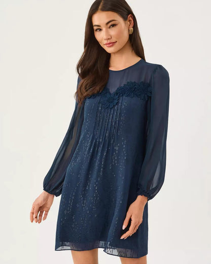 Gail Silk Dress - Low Tide Navy
