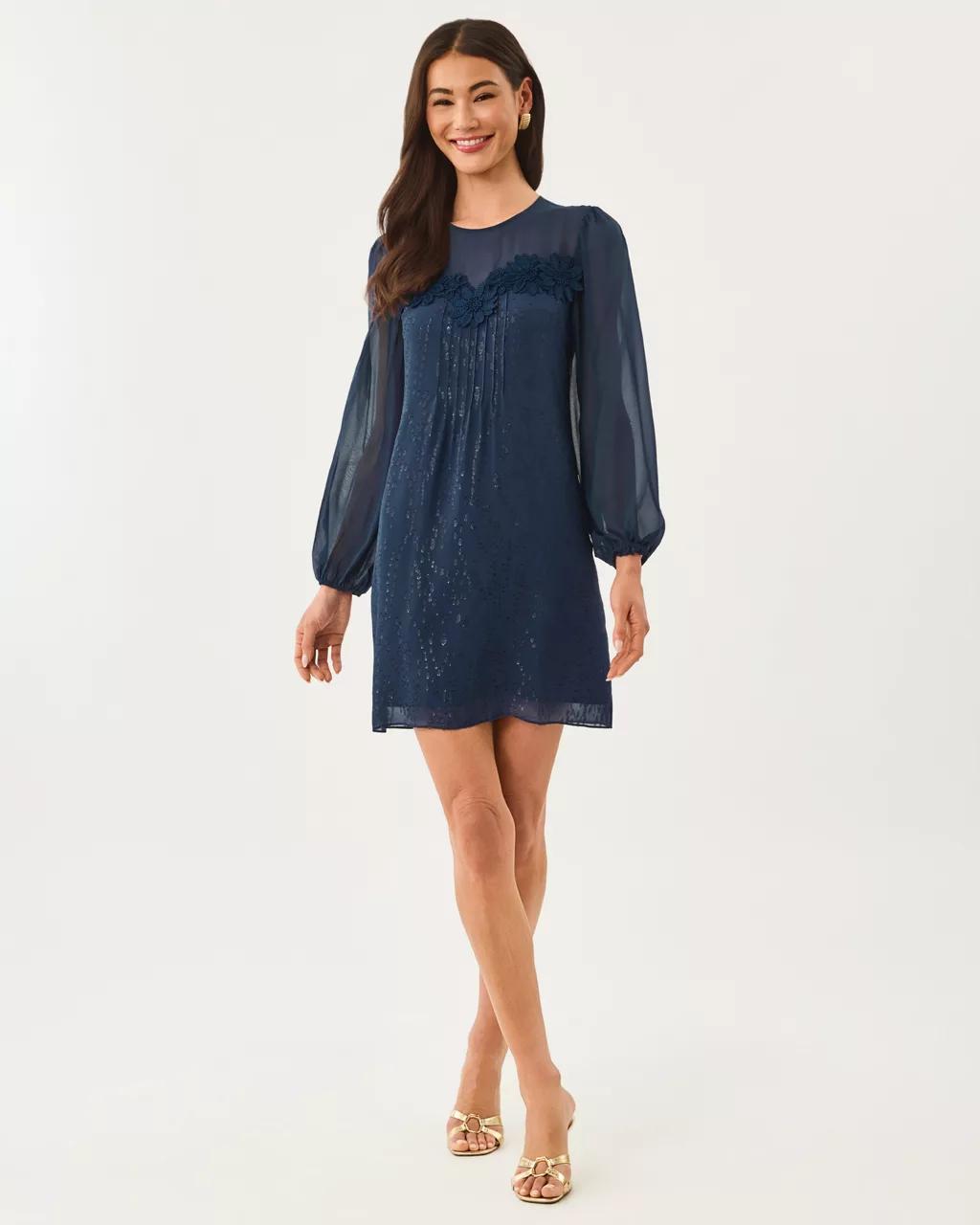 Gail Silk Dress - Low Tide Navy