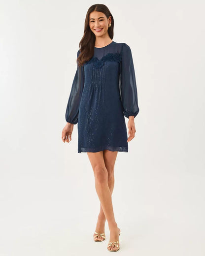 Gail Silk Dress - Low Tide Navy