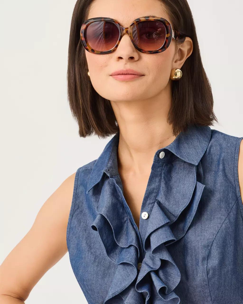 Fenly Sleeveless Top - Indigo Chambray