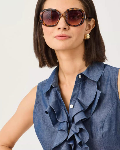 Fenly Sleeveless Top - Indigo Chambray