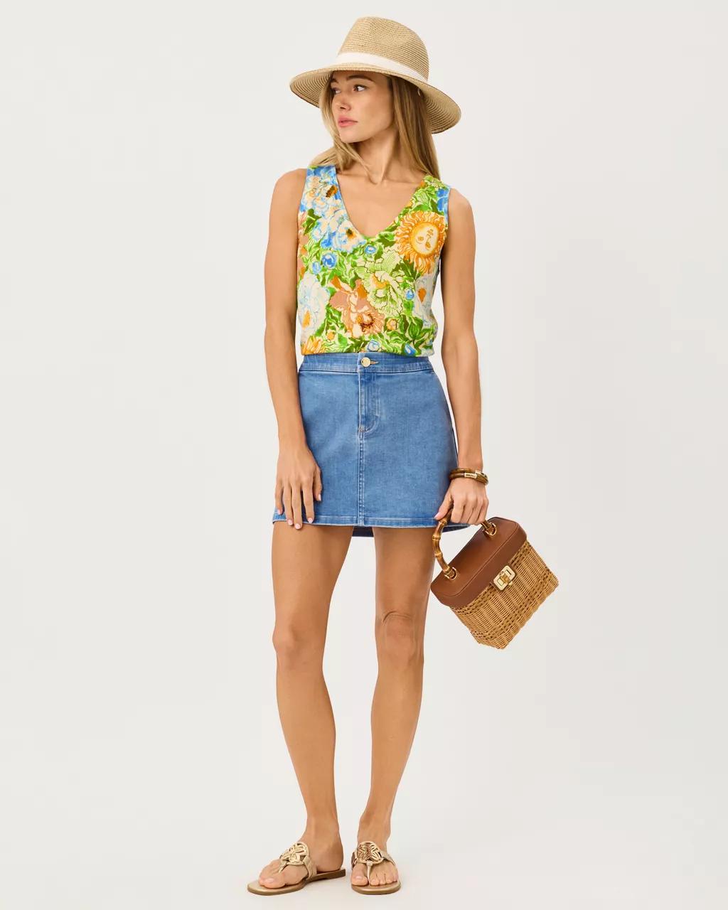 Colette Stretch Denim Mini Skirt - Rosanna Wash