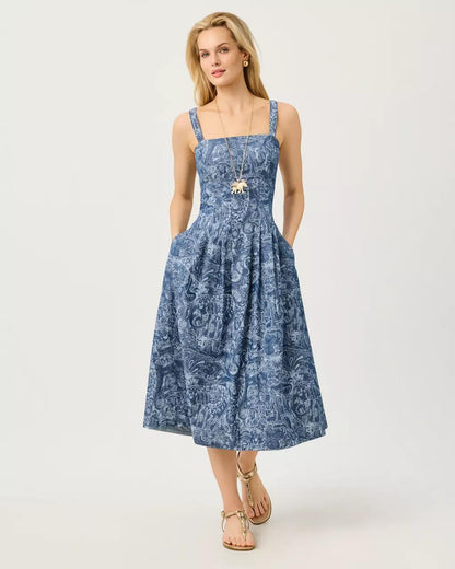 Calloway Midi Dress - Indigo