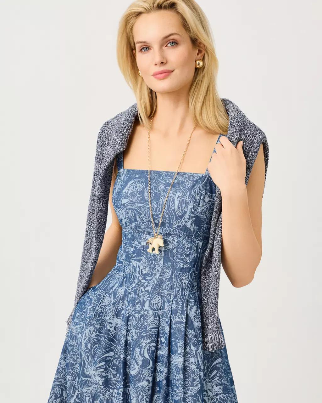 Calloway Midi Dress - Indigo